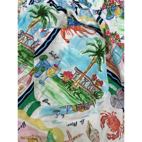 Talbots Linen Blend Colorful Lounge Pants Resort Wear Wide Leg Womens Size 2X - Picture 5 of 8